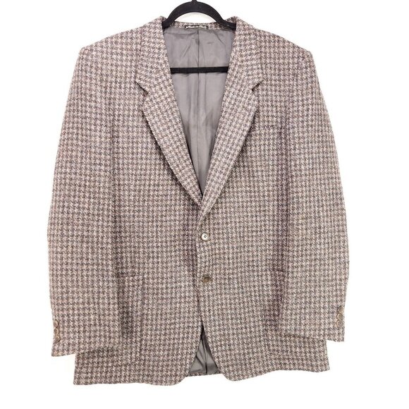 Conte Di Roma 100% Pure Virgen Wool Mens 46L Coat Italy Vintage Tweed Blazer - Picture 1 of 15